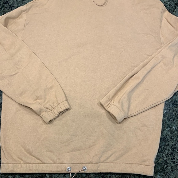 ASOS Unisex Size Medium Camel Colored Mock Turtleneck 100% Cotton Sweatshirt - Picture 4 of 10